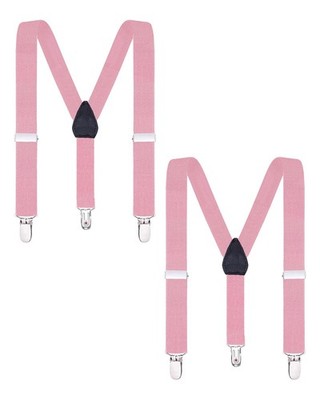 Buyless Fashion Adjustable 2 Pack Suspenders for Kids Elastic 1'' - Y Back Design