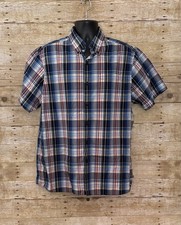 Hart Schaffner Marx XL Comfort Stretch Short Sleeve Colorful Plaid Shirt Mens