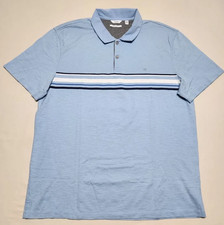 Calvin Klein Liquid Touch Polo Shirt Short Sleeve Light Blue Mens Size XL