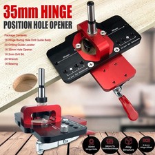 Woodworking Concealed Hinge Jig 35mm Door Hinge Hole Drilling Guide Drill Bits