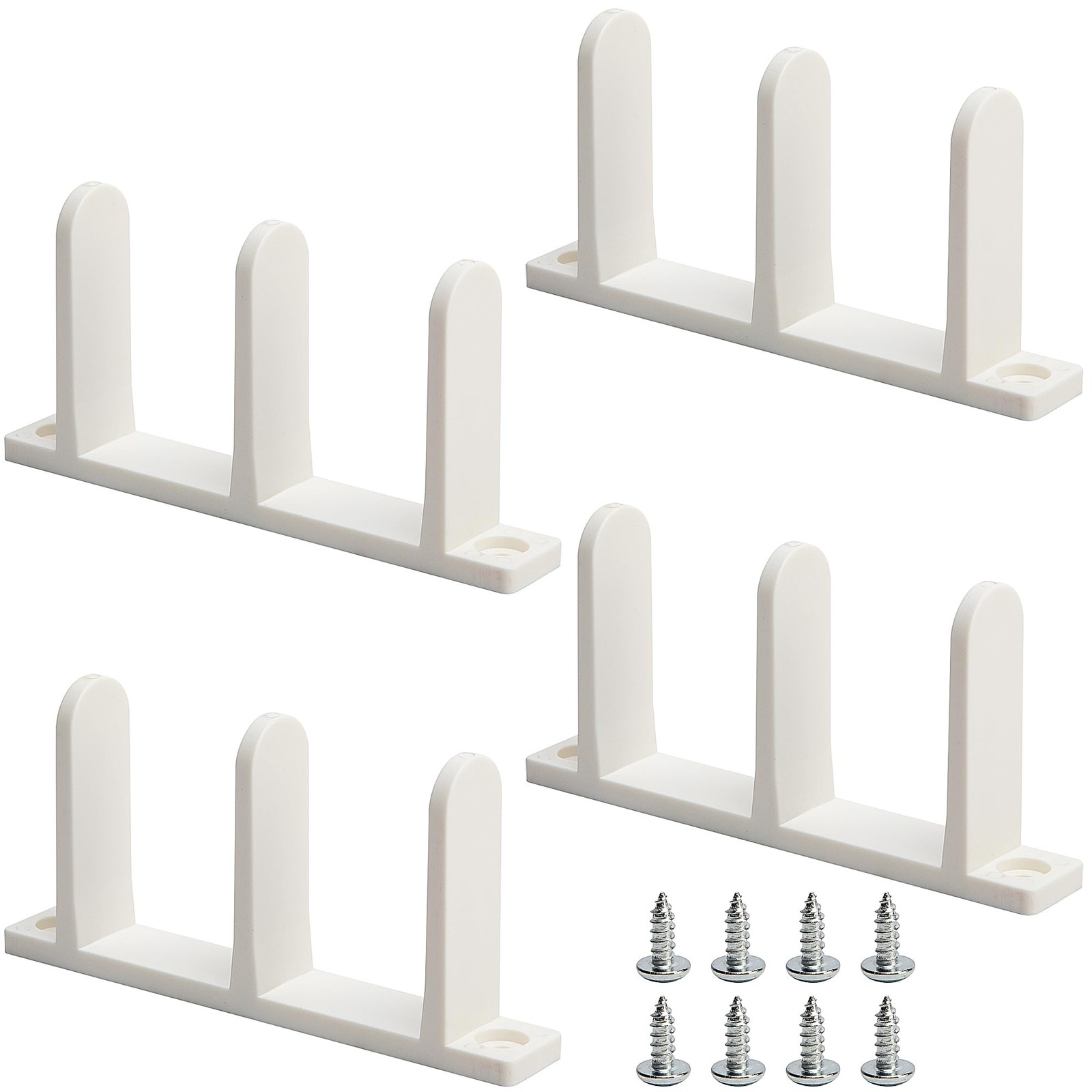 4-Pack White Closet Door Floor Guides for 1-3/8 Inch Thick Doors
