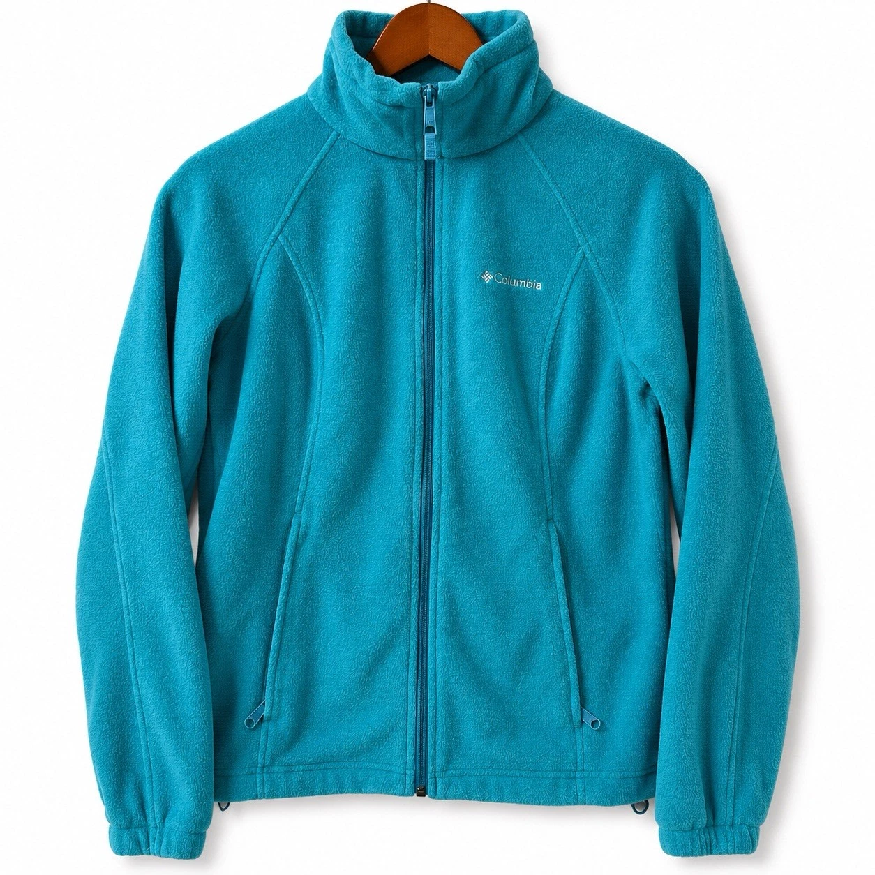 Columbia Women's Medium Teal Fleece Jacket Full Zip Gorpcore Outdoor Unisex