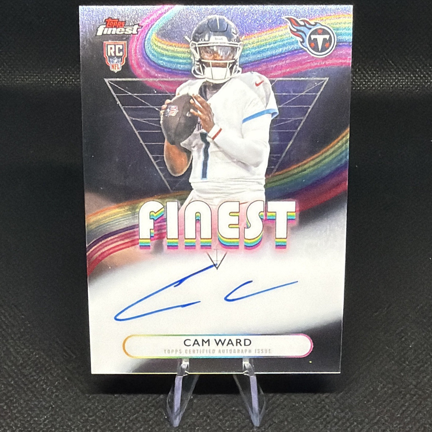 2025 Topps Finest Cam Ward Titans Rookie Finest Autographs On Card Auto #RFA-CW