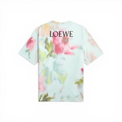 Loewe Oversize T-Shirt mit Blumenmuster hellblau Baumwolle Gr. XS