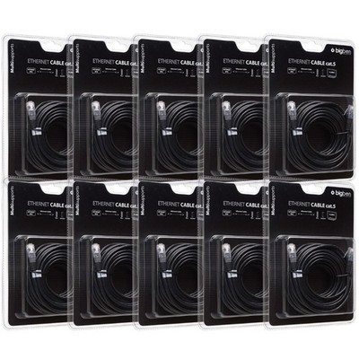 PACK 10x Netzwerk-Kabel 10m Cat 5e RJ45 Gigabit Patch-Kabel LAN DSL Ethernet