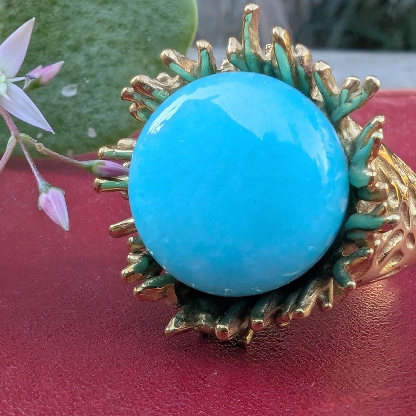 Plunder Gold and Blue  Statement Ring - image 4