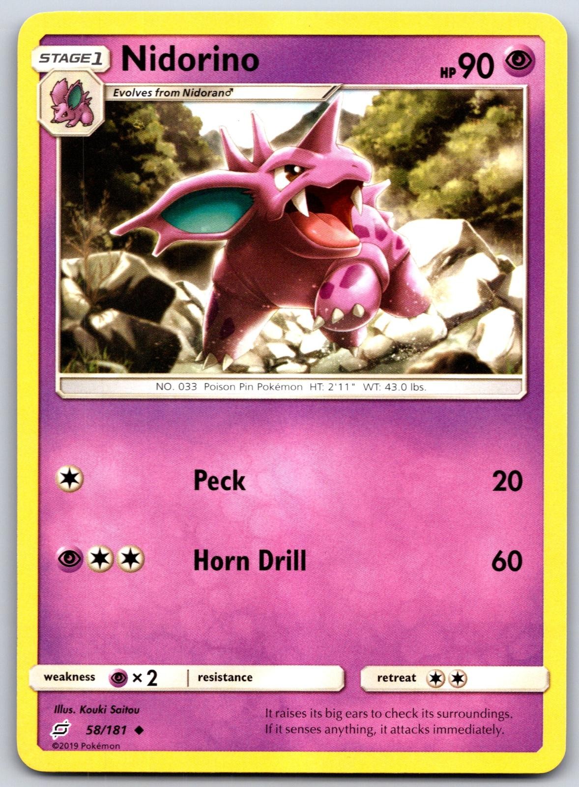 Nidorino 58 UC Team Up Pokemon NM