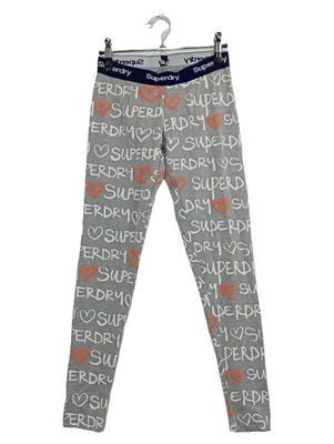 Superdry Leggings Femme Gris Imprimé Logo Sport Casual (EU 36, INT S, W28) - Photo 1/4