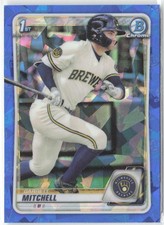2020 Bowman Draft Sapphire Garrett Mitchell Chrome #BD-118 1st Prospect Brewers