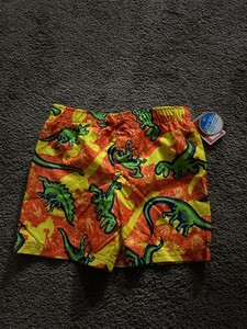 boys orange green Dino swim trunks size 24 months Kidgets