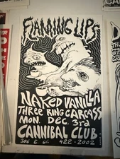 FLAMING LIPS Poster - Richard Mather - CANNIBAL CLUB - 1990 Austin TX