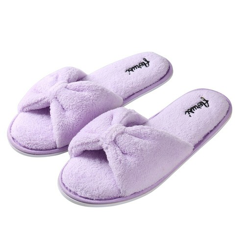Aerusi Mujeres Acogedoras Suaves Spa Zapatillas Punta Abierta Vellón Interior Casa Zapatos Antideslizantes - Imagen 6 de 16