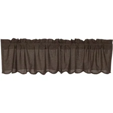 New Rustic Country Farmhouse PRIMITIVE BLACK VALANCE Topper Curtains 60"