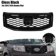 Front Upper Honeycomb Grille Gloss Black For 2012 2013 2014 2015 Honda Pilot