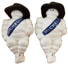 bambola michelin man 8" x 2 figure mascotte pubblicità pneumatici bibendum con luce n cappello