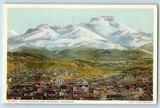 c1920's Aerial View Fisher's Peak Flat Top Peak View Trinidad Colorado Postcard