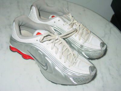 2012 Nike Shox R4 White/Metallic Silver/Red Youth Running Shoes Size 7Y |  eBay