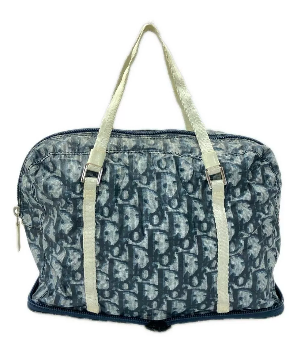 Sac à main fourre tout Christian Dior en nylon poche bleu marine blanc logo femme