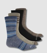 Columbia Men's Blue Black 4-Pack Moisture-Control Boot Crew Socks Shoe 6-12