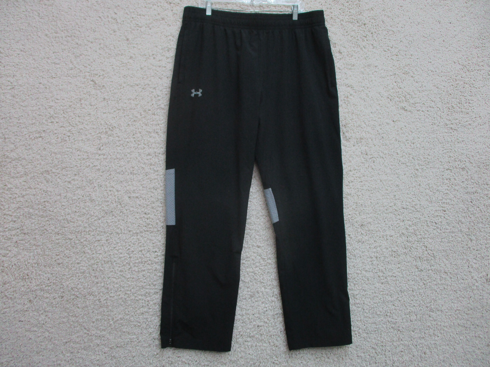 Under Armour Pants Extra Large Adult Black Joggers Straight Ankle Zip Loose Mens