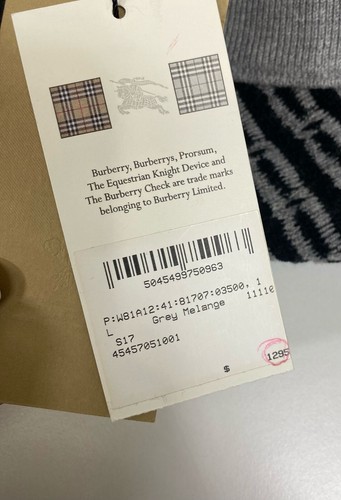 Burberry Grey One Shoulder Wool Knit Jacquard Cable Dress Made In Italy Size L - Picture 12 of 12