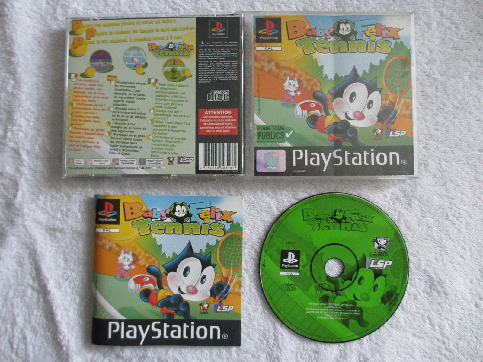 JEU PLAYSTATION 1 PS1 COMPLET EN BOITE AVEC NOTICE - BABY FELIX TENNIS