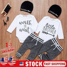 Newborn Infant Baby Girl Boy Clothes Romper Tops Jumpsuit Pants Hat Outfits US