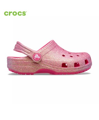 CROCS CLASSIC IRIDESCENT GLITTER CLOG M7/W9 Dragon Fruit PINK 211005-6ZQ NWT