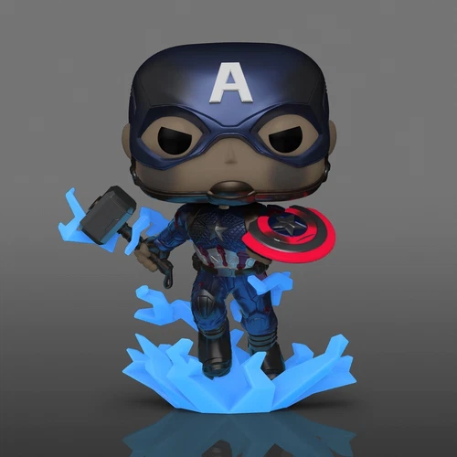 Funko POP! Marvel Captain America Mjolnir (Glow in Dark & Metallic), Exclusive