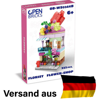 OPEN BRICKS FLORIST FLOWER SHOP BLUMEN LADEN GESCHÄFT KLEMM BAUSTEINE 232 TEILE