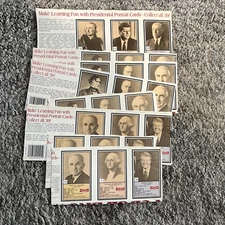 Lot Of 8 1992 Little Debbie Presidential Portrait Cards Uncut Sheets