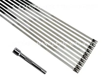 STAINLESS STEEL 310 CABLE TIES STRAP EXHAUST WRAP CLAMP WITH TIGHTENING TOOL USA