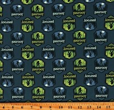 Cotton Legends of National Parks Bigfoot Blue Navy Fabric Print by Yard D469.41