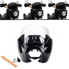 Motorcycle Headlight Fairing With Clear 9" Windshield For Harley Dyna