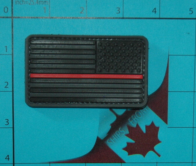 REVERSED PVC USA FLAG PATCH THIN RED LINE American SWAT POLICE BLACK Law Urban3