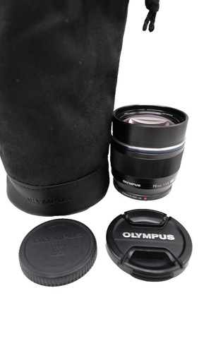 OLYMPUS M.ZUIKO DIGITAL ED 75mm F1.8 Black AF MSC Lens Micro Four