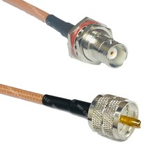 RG400 BNC FEMALE BIG BULKHEAD to PL259 UHF Male RF Cable FAST-SHIP LOT