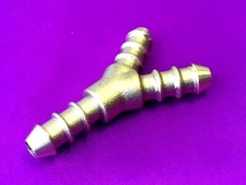 LPG 3 Way 8 mm Bore Gas Tubing Hose Brass Y Connector Nozzle