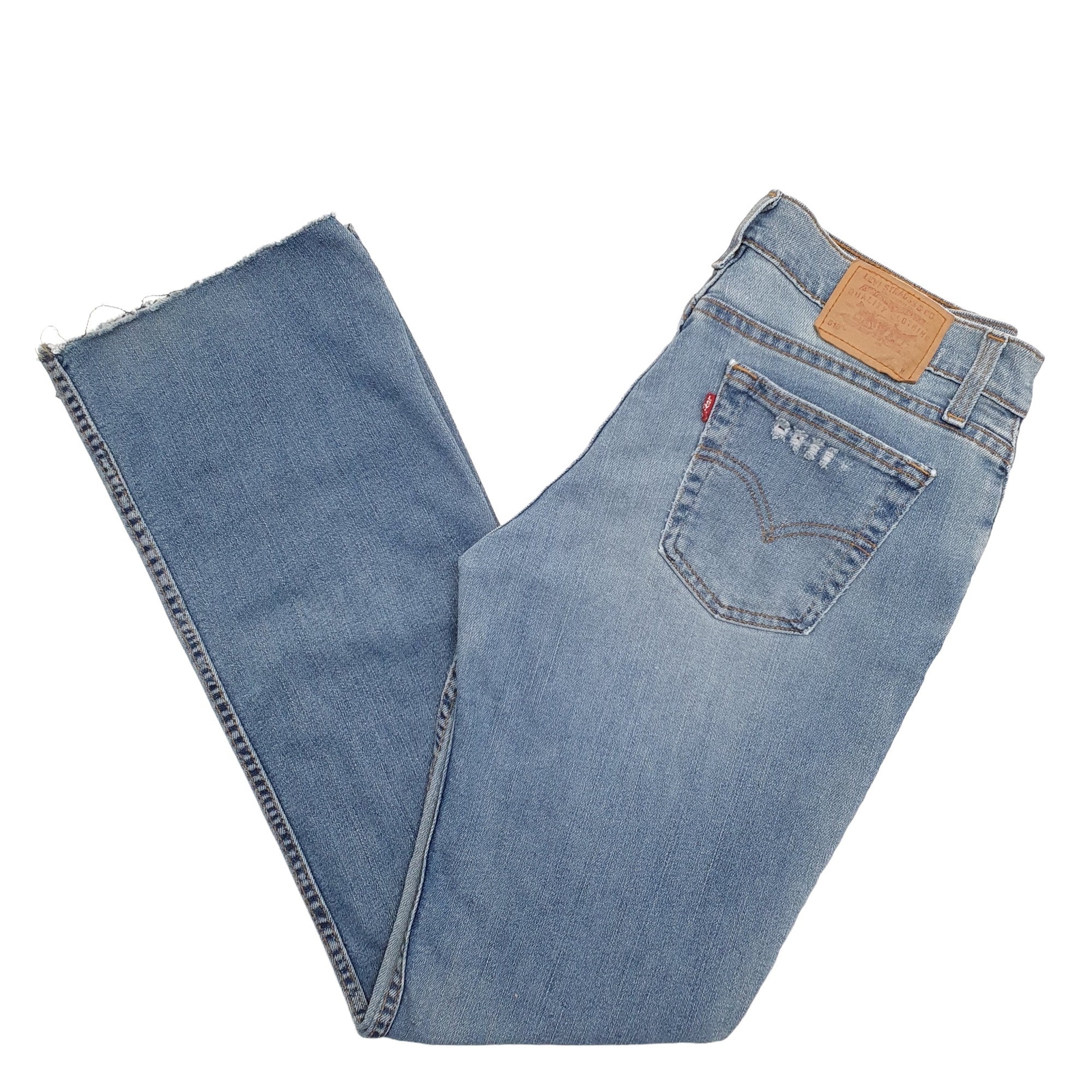 LEVIS 518 Jeans Superlow Boot Cut Fit Blue Denim Trousers Womens UK16 image 3