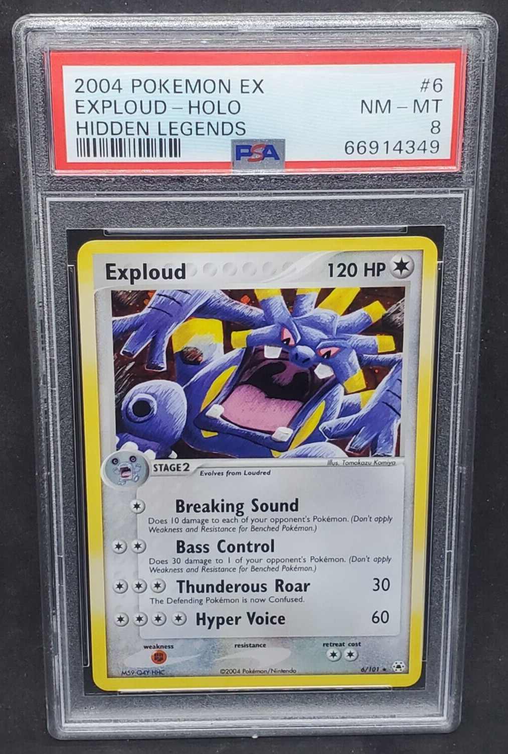 Pokemon PSA 8 NM-MT Exploud 6/101 EX Hidden Legends Holofoil Rare 2004 S#4349