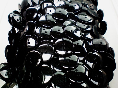 Buttons 23mm 36L Black 2 Hole Buttons Craft Sewing Jacket Polished Button (G16) - Picture 11 of 24