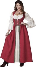 Medieval Overdress Renaissance Fancy Dress Up Halloween Adult Costume 2 COLORS