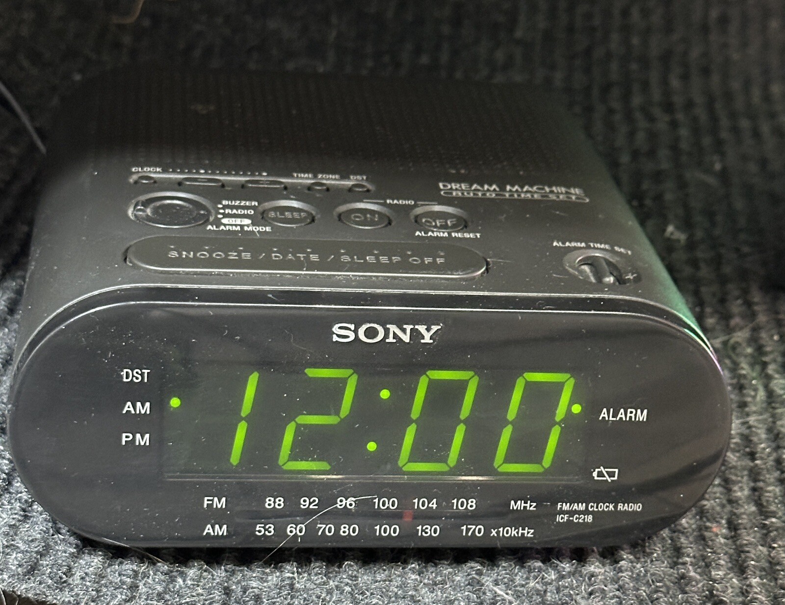 Sony Dream Machine Black FM/AM Alarm Clock Radio Time Set Tested ICFC218 eBay