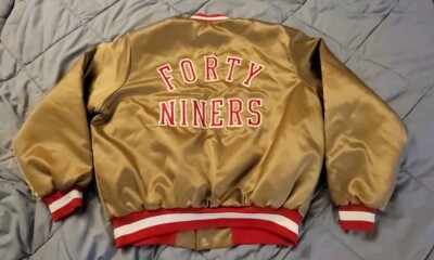 San Francisco 49ers SF Niners Locker Line Gold Satin Jacket Size