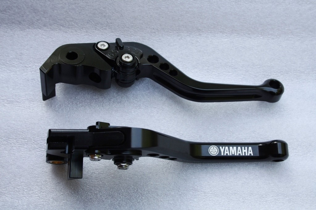 Leviers courts frein embrayage Yamaha R1 2009 2010 2011 2012 2013 2014 moto noir