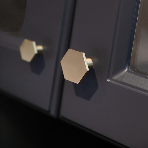 Brass Kitchen Cabinet Drawer Knobs Gold Cupboard Wardrobe Door Pull Handles - Picture 6 of 22