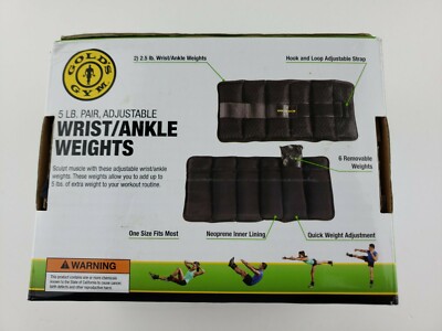 Poids Poignets/chevilles Gold's Gym – Réglables, Lot De 2 (5 Lb Au Total) – Noir – Occasion