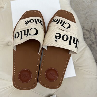 NEW IN A BOX AUTHENTIC CHLOE WOODY FLAT LOGO SANDALS SIZE 8 | eBay