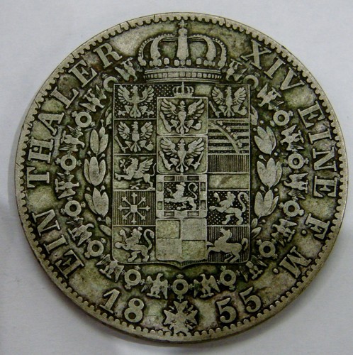 Germany - Prussia - 1855 A - Silver Thaler - KM# 465 - Picture 2 of 2