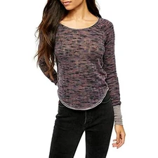 Free People Womens Spaced Out Long-Sleeve Top Pick Sz and Color $78 TINI {&}